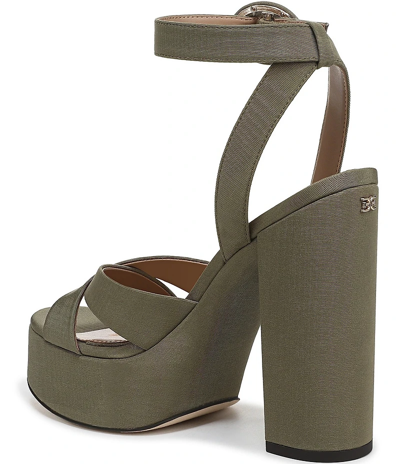 Sam Edelman Savannah Silk Fabric Ankle Strap Platform Dress Sandals