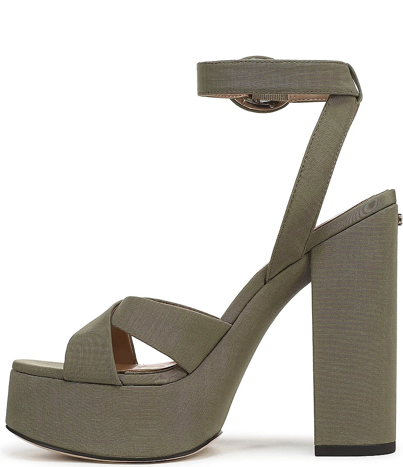 Sam Edelman Savannah Silk Fabric Ankle Strap Platform Dress Sandals