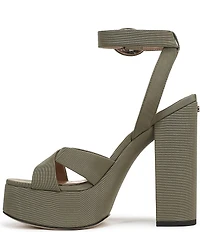 Sam Edelman Savannah Silk Fabric Ankle Strap Platform Dress Sandals