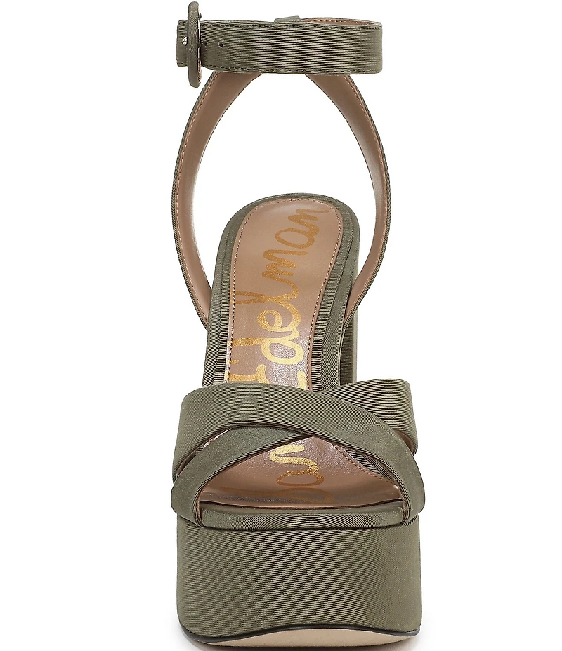 Sam Edelman Savannah Silk Fabric Ankle Strap Platform Dress Sandals