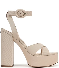 Sam Edelman Savannah Silk Fabric Ankle Strap Platform Dress Sandals