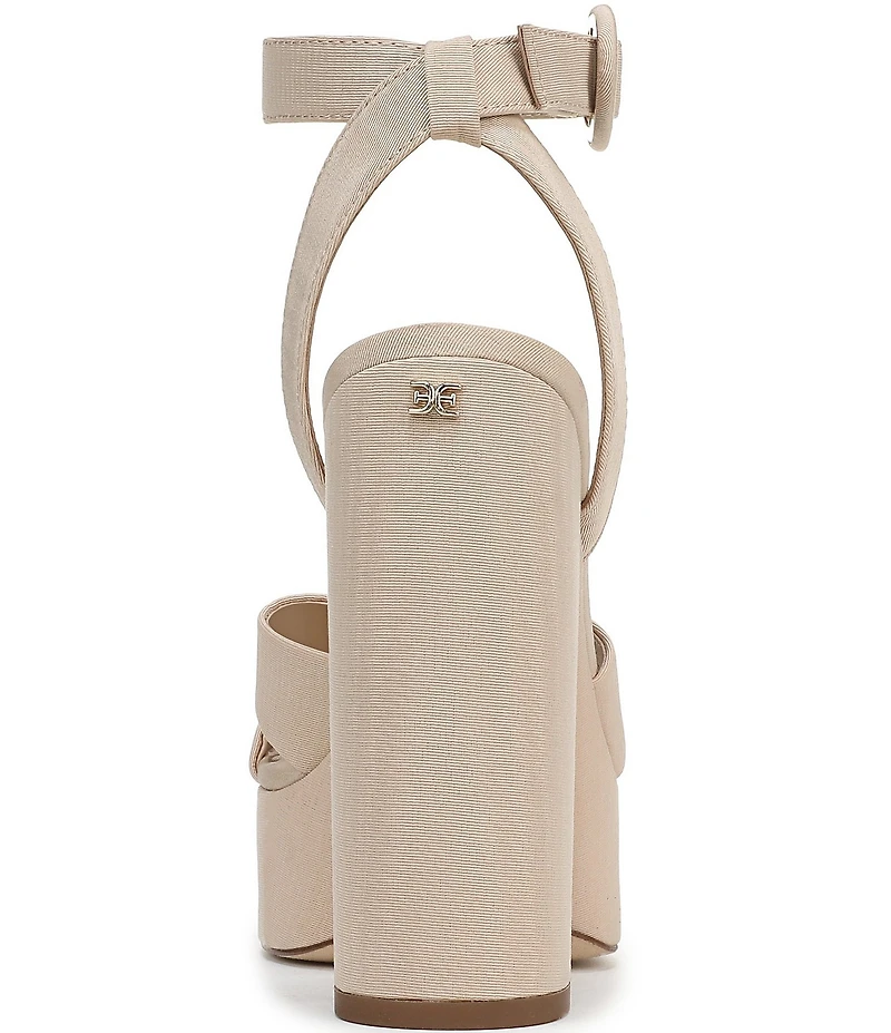 Sam Edelman Savannah Silk Fabric Ankle Strap Platform Dress Sandals