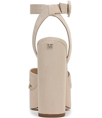 Sam Edelman Savannah Silk Fabric Ankle Strap Platform Dress Sandals