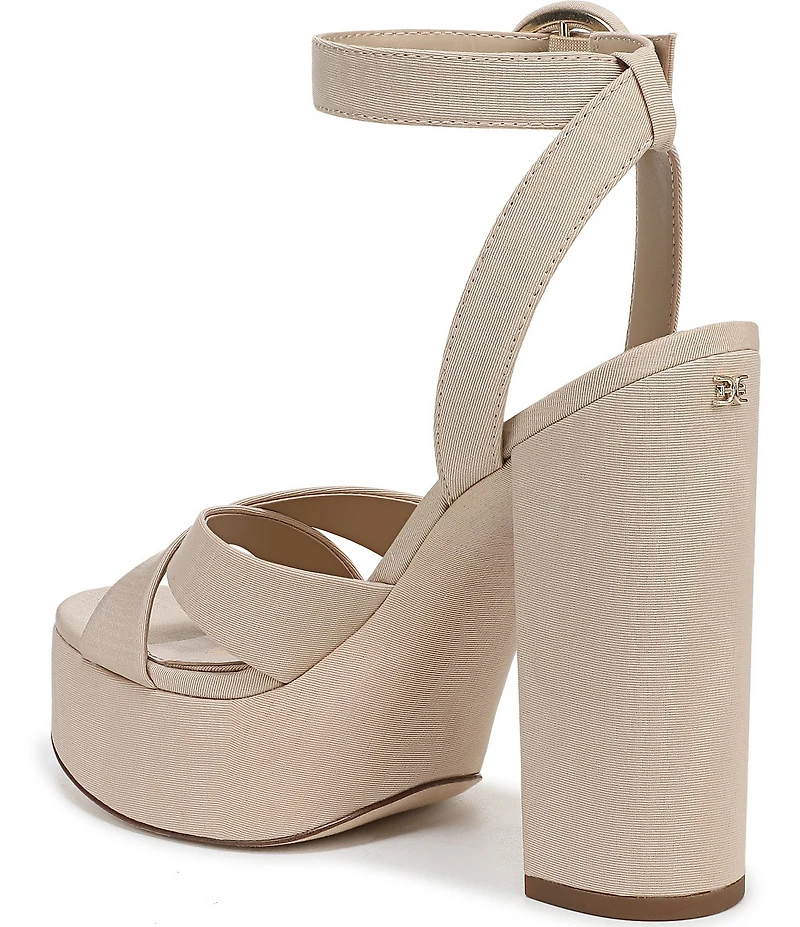 Sam Edelman Savannah Silk Fabric Ankle Strap Platform Dress Sandals