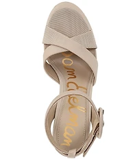 Sam Edelman Savannah Silk Fabric Ankle Strap Platform Dress Sandals