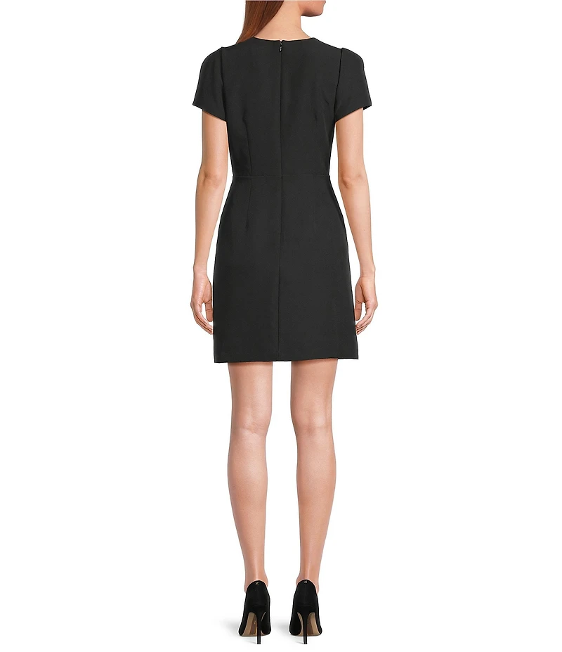 Sam Edelman Short Sleeve Bow Front Sheath Mini Dress