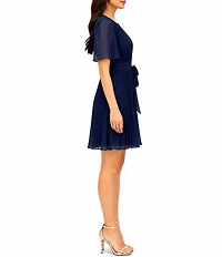 Sam Edelman Short Sleeve Pleated Mini A Line Dress