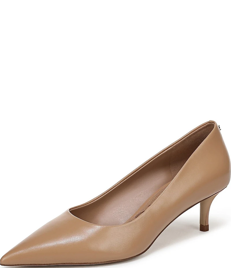 Sam Edelman Summer Leather Pointed Toe Kitten Heel Pumps