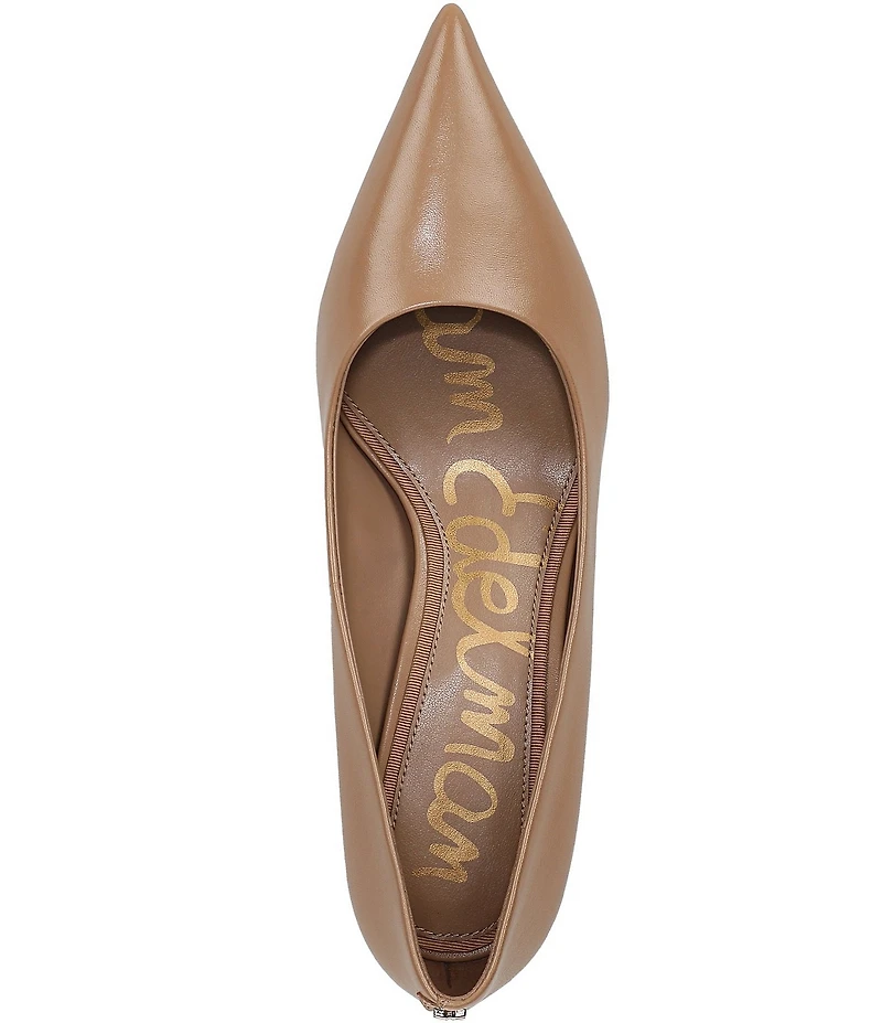 Sam Edelman Summer Leather Pointed Toe Kitten Heel Pumps