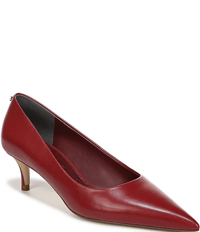 Sam Edelman Summer Leather Pointed Toe Kitten Heel Pumps
