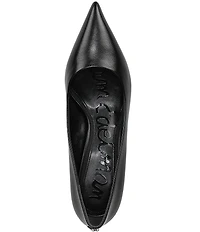 Sam Edelman Summer Leather Pointed Toe Kitten Heel Pumps