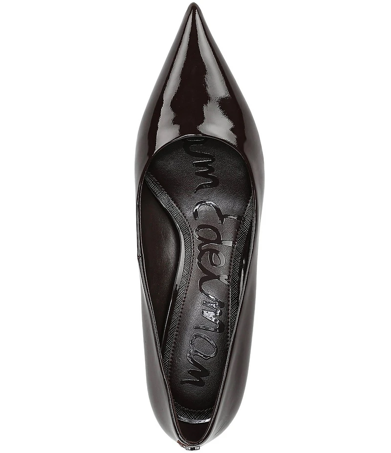 Sam Edelman Summer Patent Leather Pointed Toe Kitten Heel Pumps