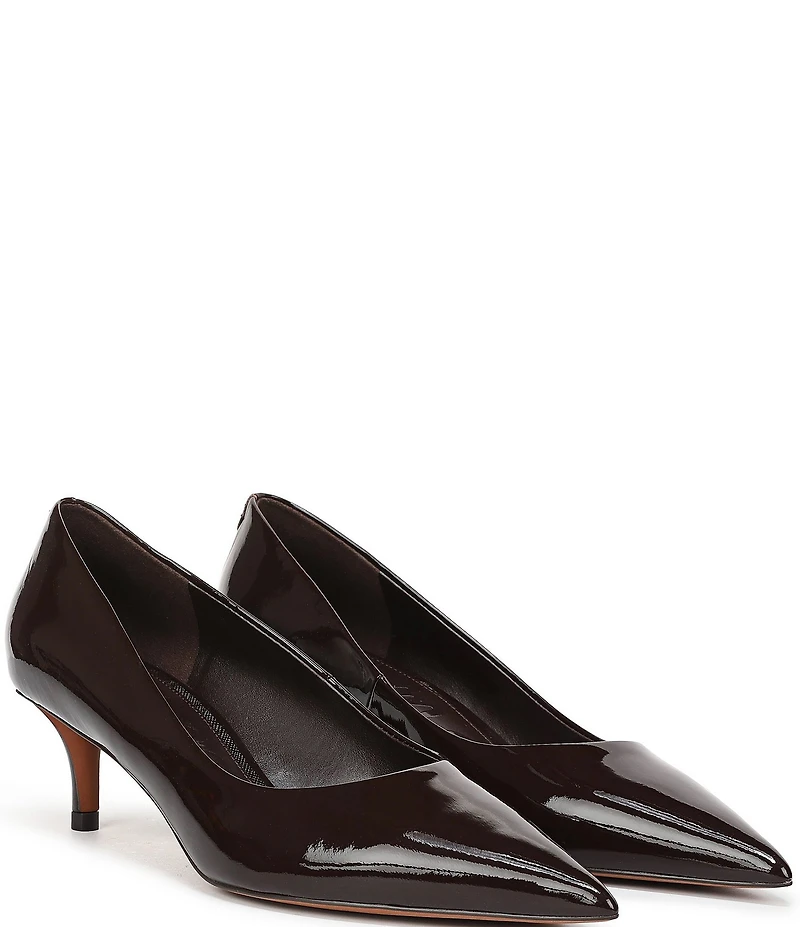 Sam Edelman Summer Patent Leather Pointed Toe Kitten Heel Pumps