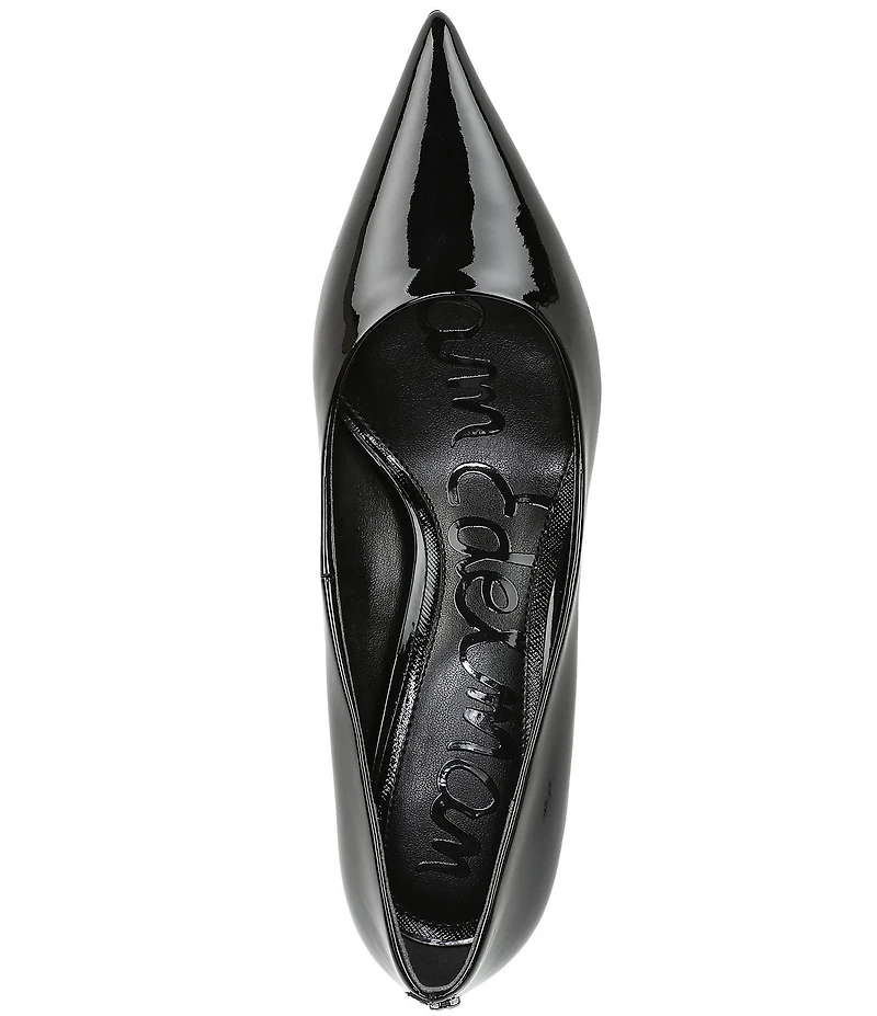 Sam Edelman Summer Patent Leather Pointed Toe Kitten Heel Pumps