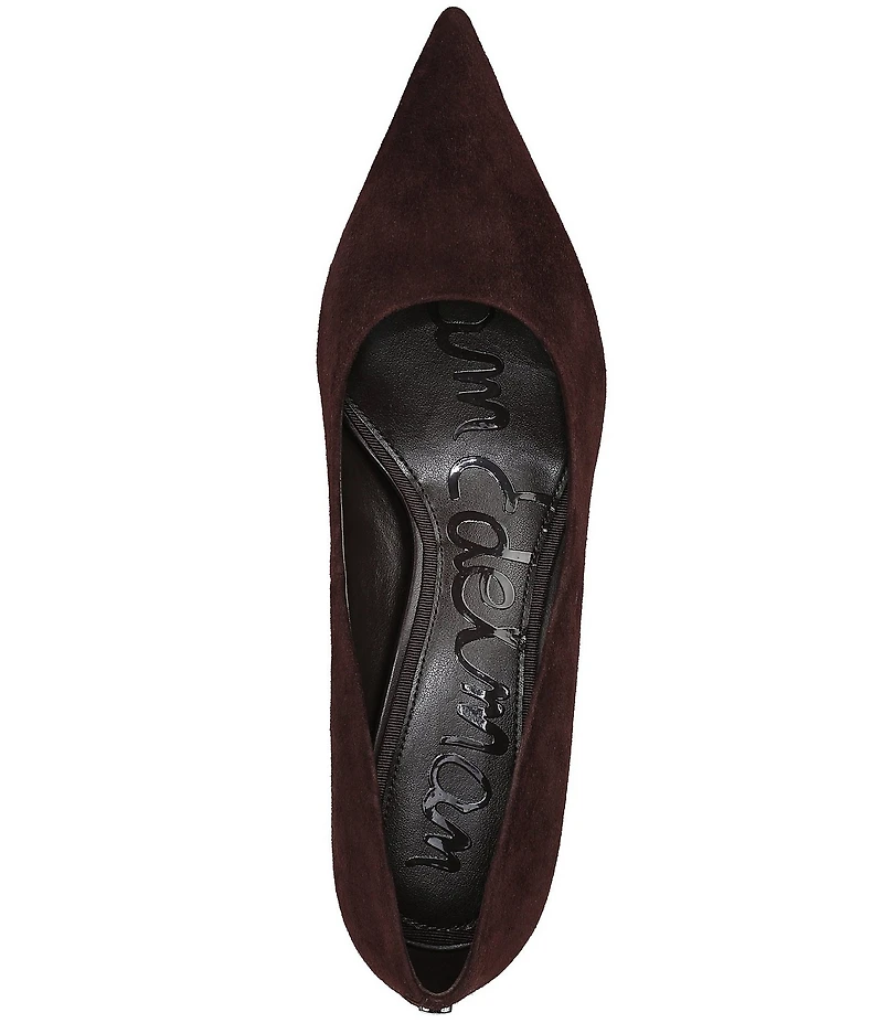 Sam Edelman Summer Suede Pointed Toe Kitten Heel Pumps