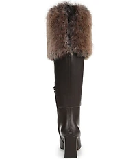 Sam Edelman Sylvia Cozy Leather Fur Detail Tall Boots