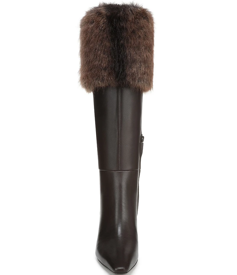Sam Edelman Sylvia Cozy Leather Fur Detail Tall Boots