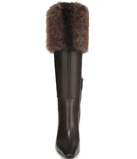 Sam Edelman Sylvia Cozy Leather Fur Detail Tall Boots