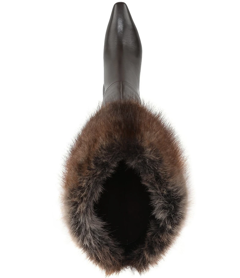 Sam Edelman Sylvia Cozy Leather Fur Detail Tall Boots