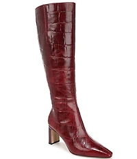 Sam Edelman Sylvia Croco Embossed Leather Tall Dress Boots