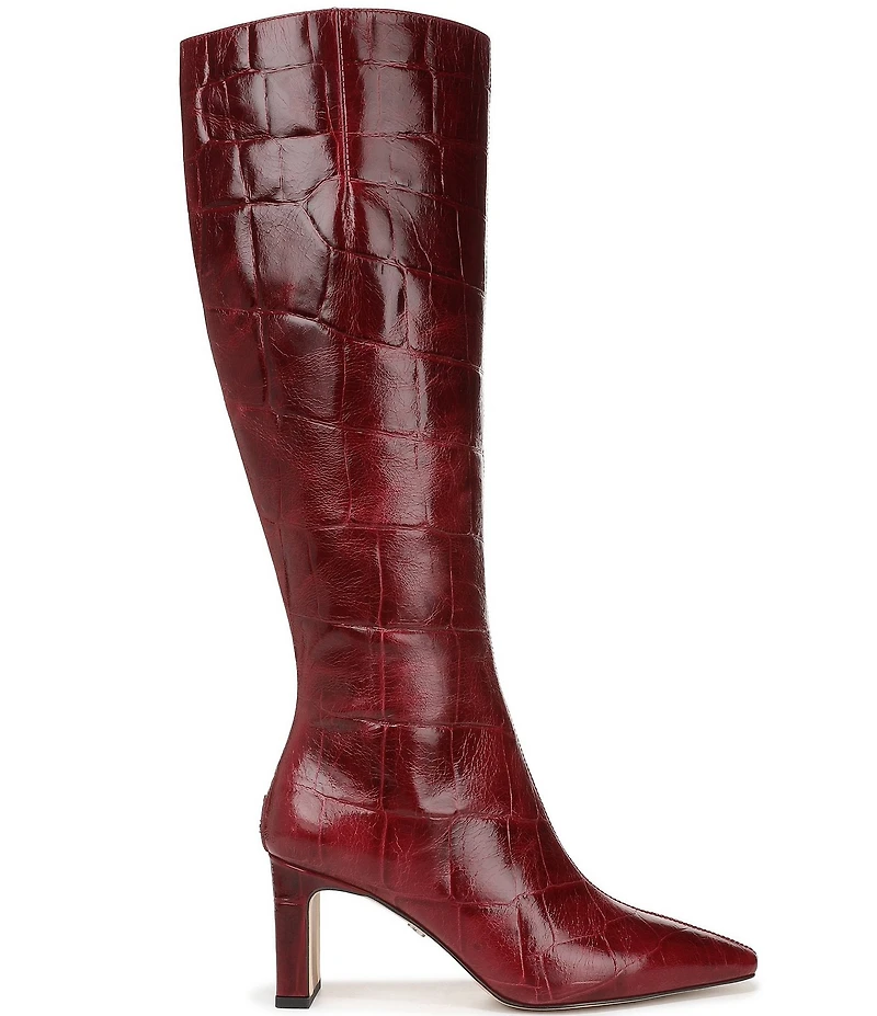 Sam Edelman Sylvia Croco Embossed Leather Tall Dress Boots