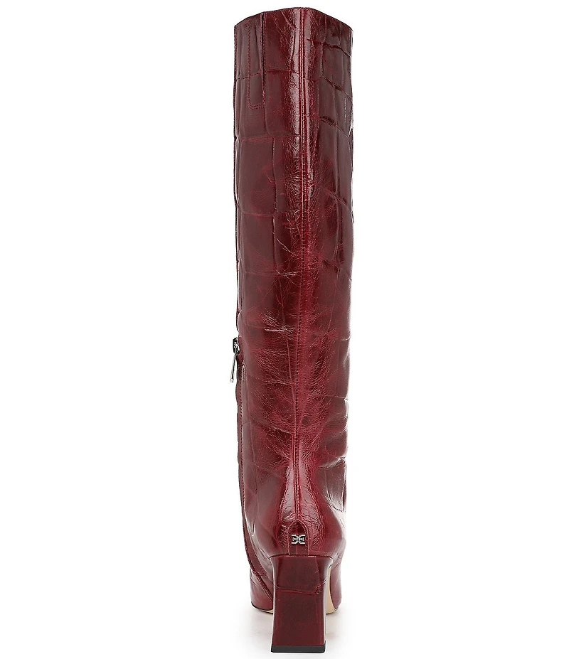 Sam Edelman Sylvia Croco Embossed Leather Tall Dress Boots