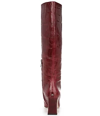 Sam Edelman Sylvia Croco Embossed Leather Tall Dress Boots