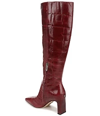 Sam Edelman Sylvia Croco Embossed Leather Tall Dress Boots