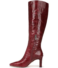 Sam Edelman Sylvia Croco Embossed Leather Tall Dress Boots