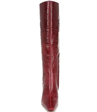 Sam Edelman Sylvia Croco Embossed Leather Tall Dress Boots