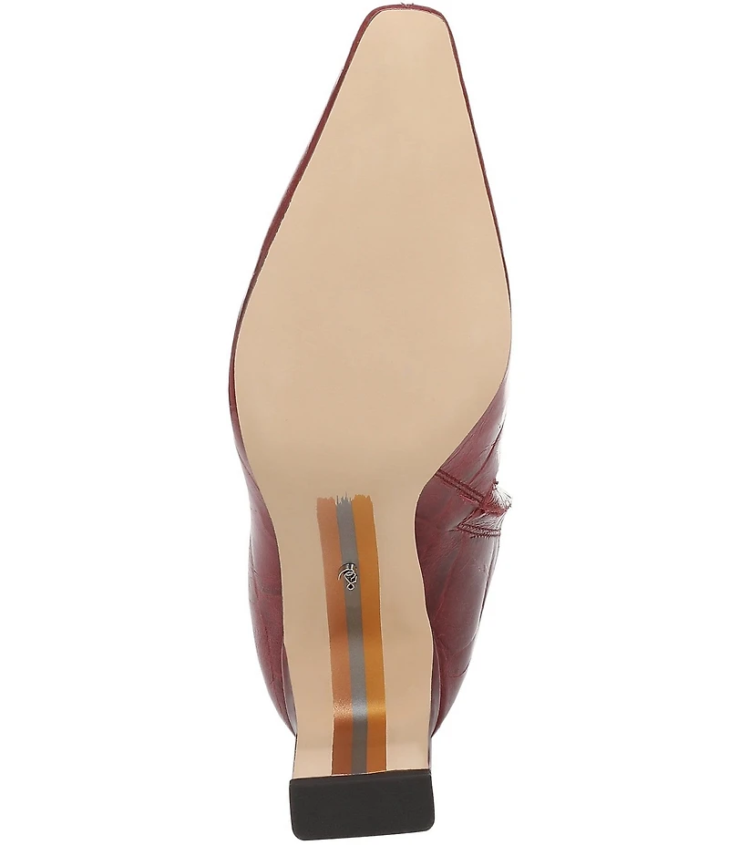 Sam Edelman Sylvia Croco Embossed Leather Tall Dress Boots