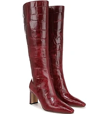Sam Edelman Sylvia Croco Embossed Leather Tall Dress Boots