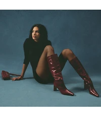 Sam Edelman Sylvia Croco Embossed Leather Tall Dress Boots