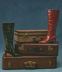 Sam Edelman Sylvia Croco Embossed Leather Tall Dress Boots