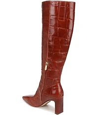Sam Edelman Sylvia Croco Embossed Leather Tall Dress Boots