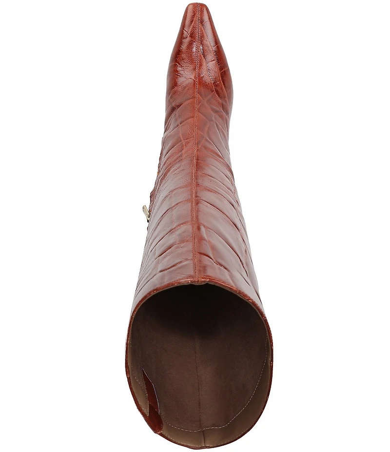 Sam Edelman Sylvia Croco Embossed Leather Tall Dress Boots