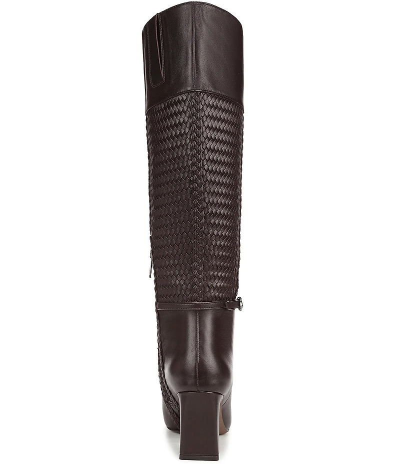 Sam Edelman Sylvia Leather Woven Snip Toe Tall Dress Boots