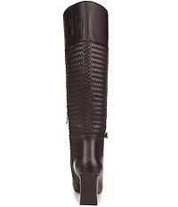 Sam Edelman Sylvia Leather Woven Snip Toe Tall Dress Boots