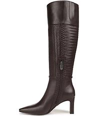 Sam Edelman Sylvia Leather Woven Snip Toe Tall Dress Boots
