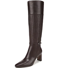 Sam Edelman Sylvia Leather Woven Snip Toe Tall Dress Boots
