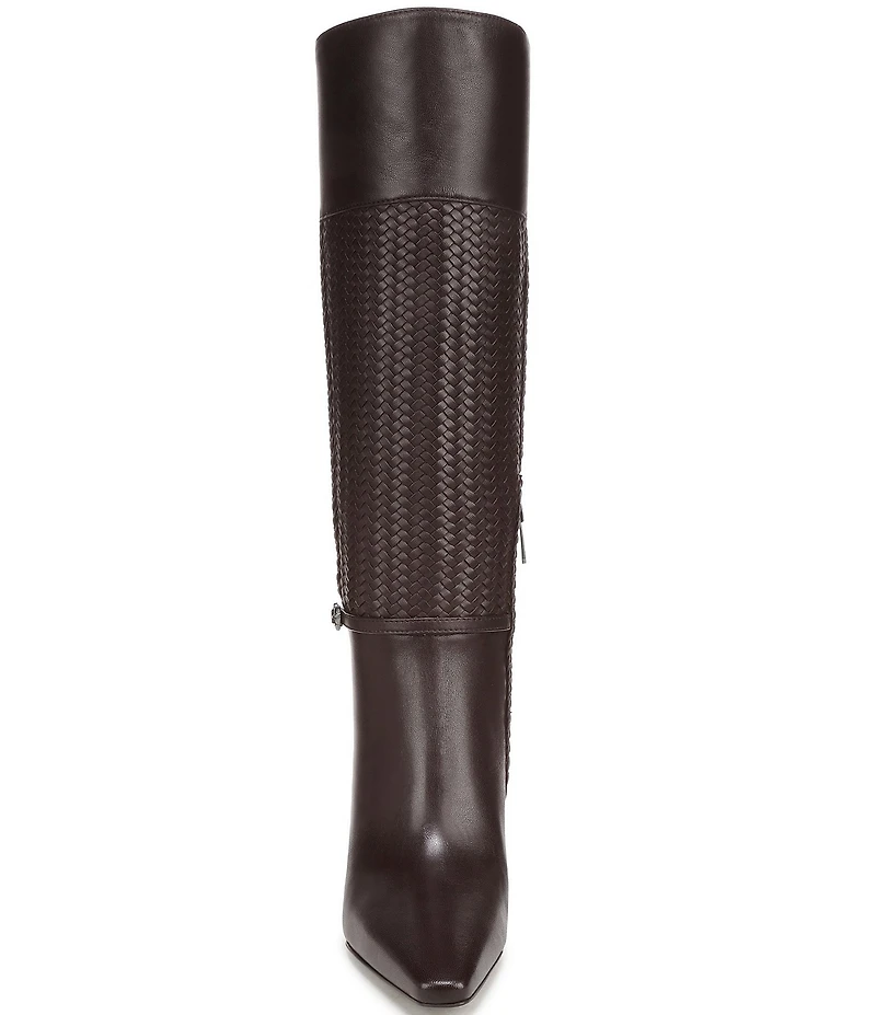 Sam Edelman Sylvia Leather Woven Snip Toe Tall Dress Boots