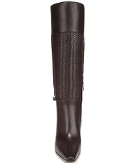 Sam Edelman Sylvia Leather Woven Snip Toe Tall Dress Boots