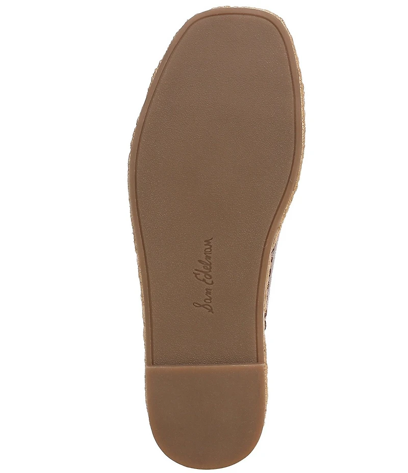 Sam Edelman Tabbey Leather Buckle Detail Espadrille Platform Slide Sandals