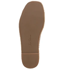 Sam Edelman Tabbey Leather Buckle Detail Espadrille Platform Slide Sandals