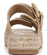 Sam Edelman Tabbey Suede Buckle Detail Espadrille Platform Slide Sandals