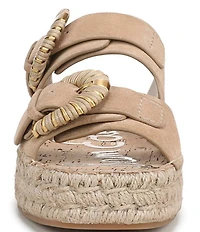 Sam Edelman Tabbey Suede Buckle Detail Espadrille Platform Slide Sandals