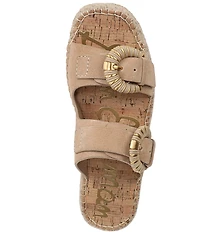 Sam Edelman Tabbey Suede Buckle Detail Espadrille Platform Slide Sandals