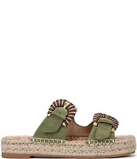 Sam Edelman Tabbey Suede Buckle Detail Espadrille Platform Slide Sandals