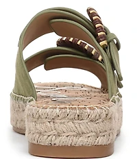 Sam Edelman Tabbey Suede Buckle Detail Espadrille Platform Slide Sandals