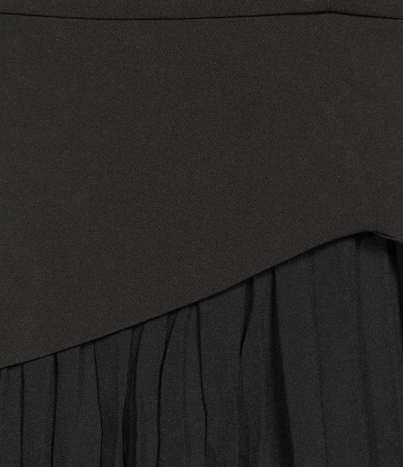 Sam Edelman Tailored Crepe Woven Chiffon Pleated Skirt Sheath Mini Dress